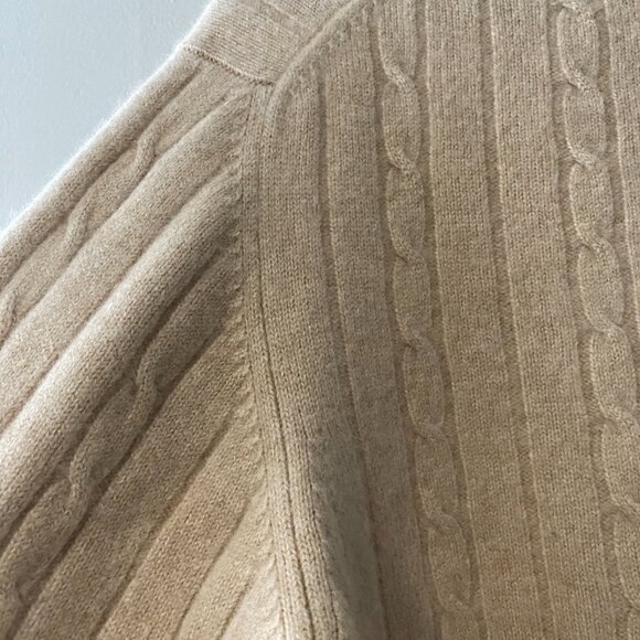 BERK Cashmere Lorne Cable "Linen" Colour 4-ply Sweater - Picture 10 of 12